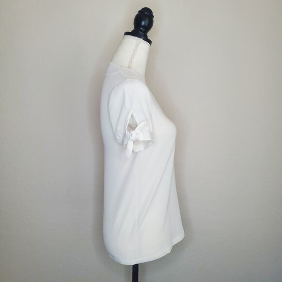 Modcloth White Tie Sleeve Blouse XXS - Picture 2 of 7